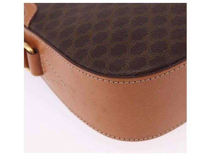 Céline Borsa a tracolla CELINE Macadam Canvas PVC Leather Brown Gold Auth ki6803V Marrone D'oro - vista 14