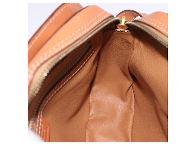 Céline Borsa a tracolla CELINE Macadam Canvas PVC Leather Brown Gold Auth ki6803V Marrone D'oro - vista 20