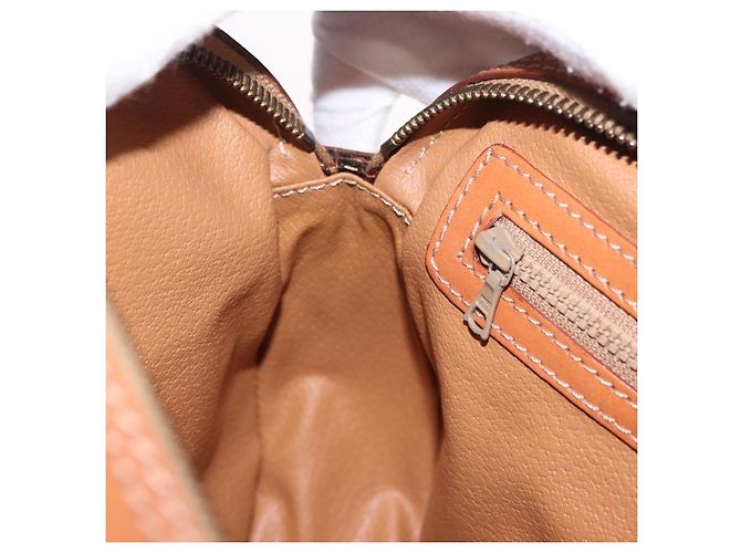 Céline Borsa a tracolla CELINE Macadam Canvas PVC Leather Brown Gold Auth ki6803V Marrone D'oro - vista 21