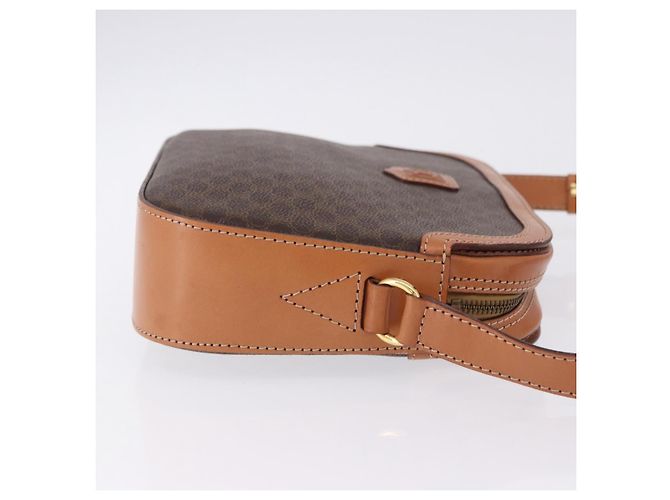 Céline Borsa a tracolla CELINE Macadam Canvas PVC Leather Brown Gold Auth ki6803V Marrone D'oro - vista 3