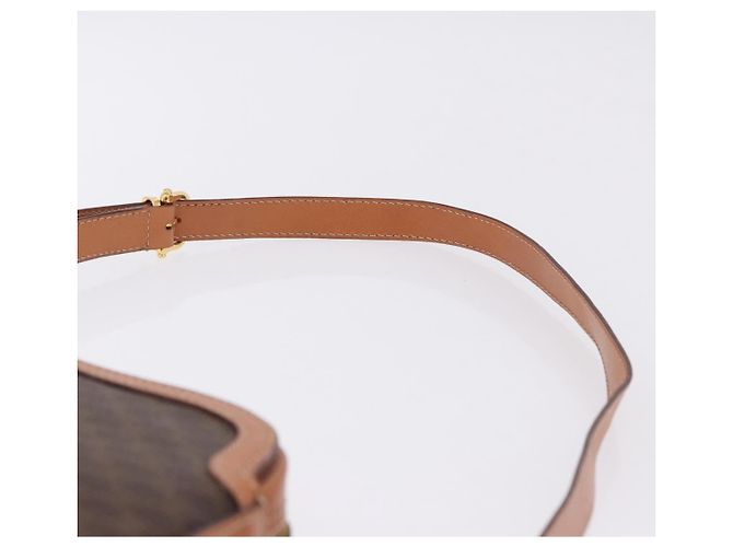 Céline Borsa a tracolla CELINE Macadam Canvas PVC Leather Brown Gold Auth ki6803V Marrone D'oro - vista 8