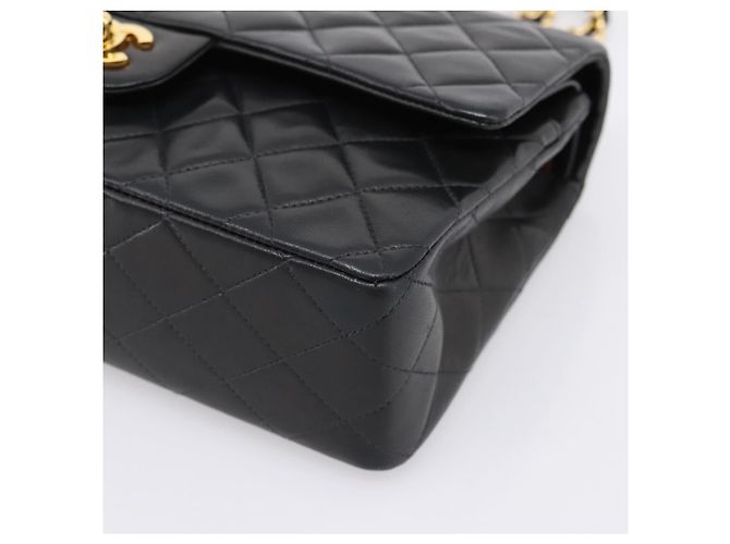 Borsa CHANEL Double Flap Chain Matelasse 25 Lamb Skin Black Gold CC Auth yk20822SM Nero D'oro - vista 10