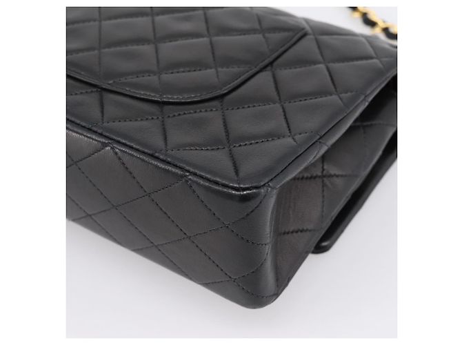 Borsa CHANEL Double Flap Chain Matelasse 25 Lamb Skin Black Gold CC Auth yk20822SM Nero D'oro - vista 12