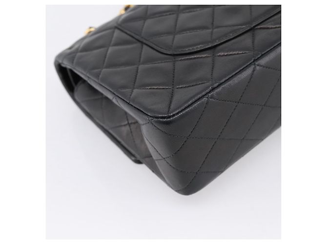 Borsa CHANEL Double Flap Chain Matelasse 25 Lamb Skin Black Gold CC Auth yk20822SM Nero D'oro - vista 13
