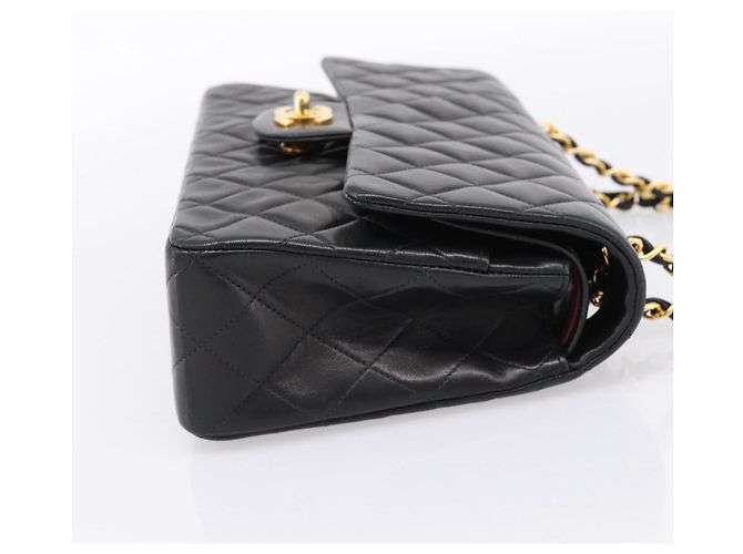 Borsa CHANEL Double Flap Chain Matelasse 25 Lamb Skin Black Gold CC Auth yk20822SM Nero D'oro - vista 5