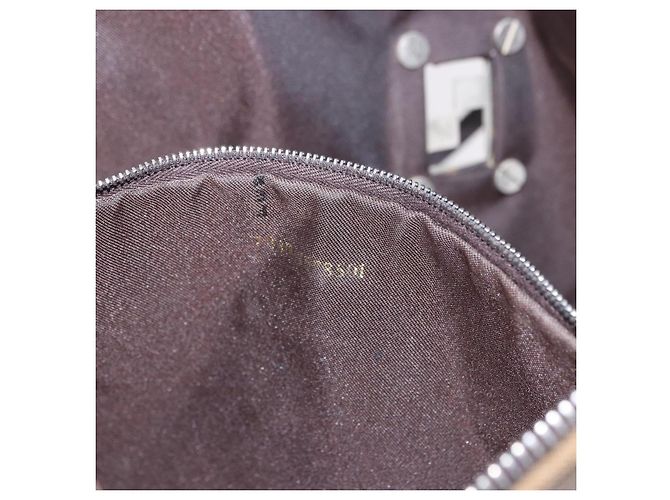 Borsa Tote FENDI Zucca Canvas Marrone Nero Auth 197739A - vista 12
