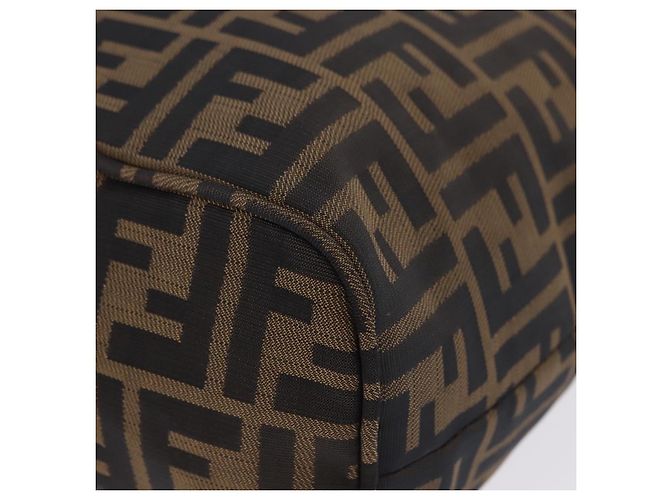 Borsa Tote FENDI Zucca Canvas Marrone Nero Auth 197739A - vista 17