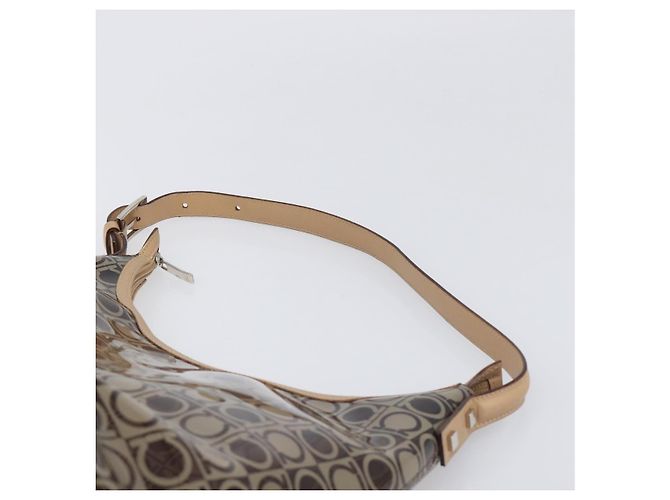 Borsa a tracolla Salvatore Ferragamo in vinile Beige Silver Auth 196611A Argento - vista 8