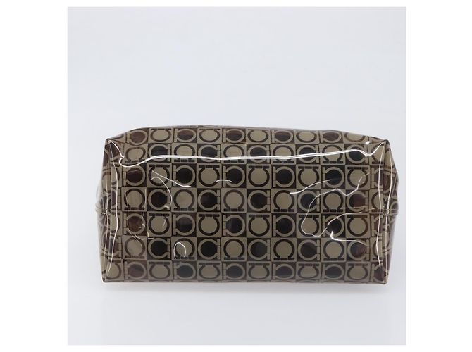 Borsa a tracolla Salvatore Ferragamo in vinile Beige Silver Auth 196611A Argento - vista 9