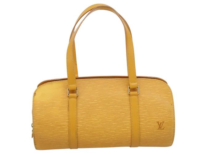 Borsa a mano LOUIS VUITTON Epi Soufflot Yellow M52229 LV Auth ka5935V Giallo - vista 13