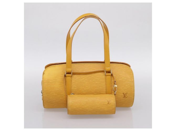 Borsa a mano LOUIS VUITTON Epi Soufflot Yellow M52229 LV Auth ka5935V Giallo - vista 25