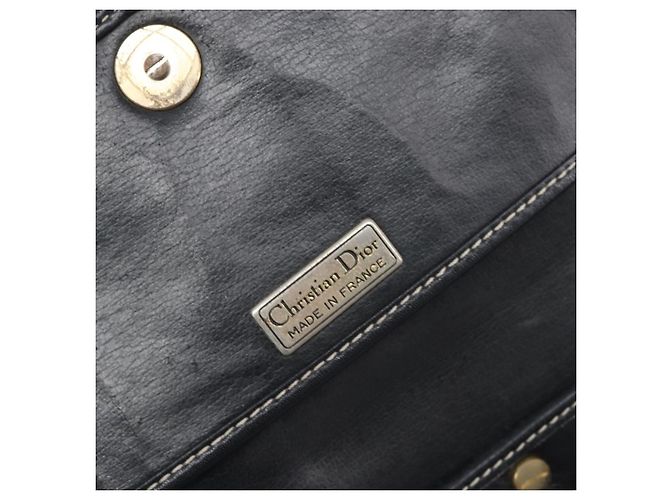 Borsa a tracolla Christian Dior in pelle blu navy e argento autentica ep15806 - vista 17