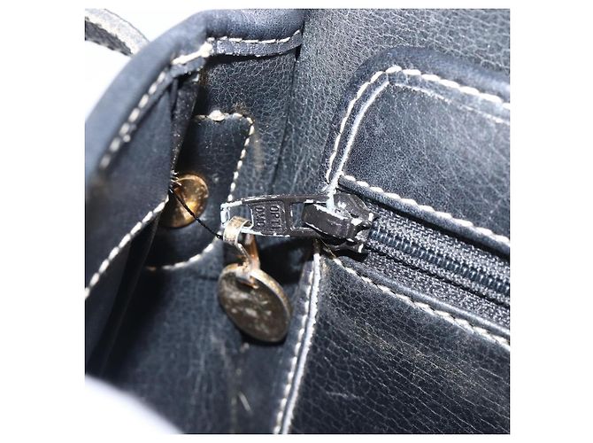 Borsa a tracolla Christian Dior in pelle blu navy e argento autentica ep15806 - vista 21