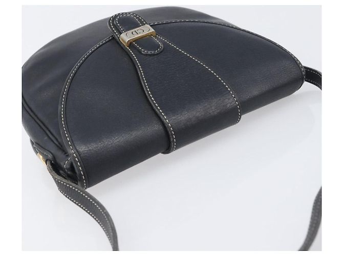 Borsa a tracolla Christian Dior in pelle blu navy e argento autentica ep15806 - vista 6