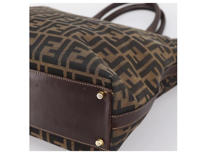Borsa a mano FENDI Zucca Canvas Nero e Marrone Auth ka5892 - vista 15