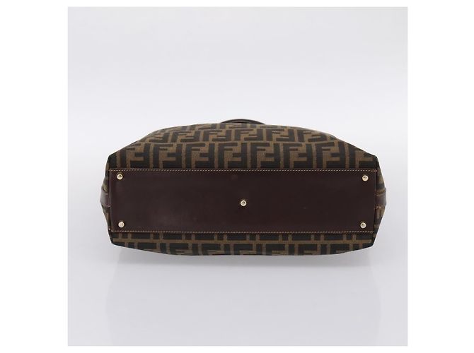 Borsa a mano FENDI Zucca Canvas Nero e Marrone Auth ka5892 - vista 5