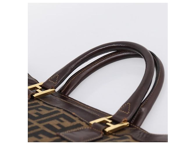 Borsa a mano FENDI Zucca Canvas Nero e Marrone Auth ka5892 - vista 8