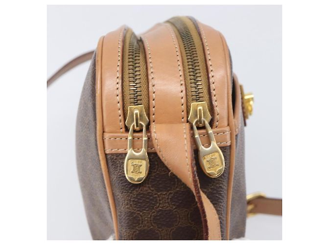 Céline Borsa a tracolla CELINE Macadam PVC Pelle Marrone Oro Auth 197617A D'oro - vista 15