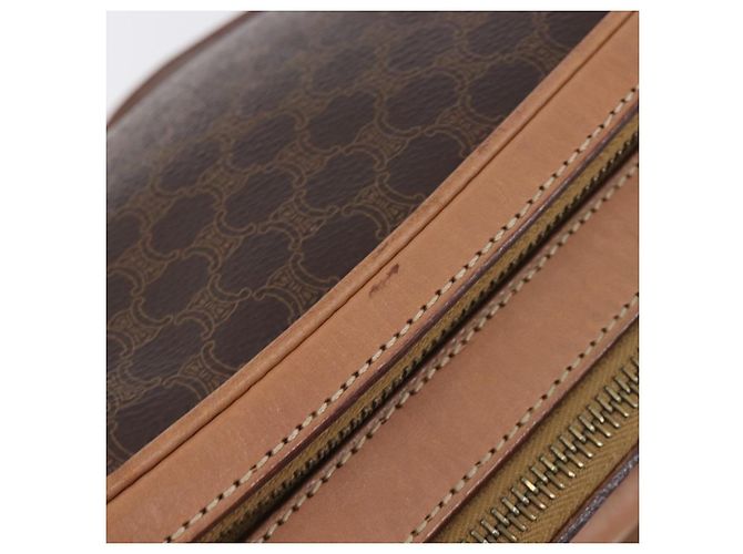 Céline Borsa a tracolla CELINE Macadam PVC Pelle Marrone Oro Auth 197617A D'oro - vista 16