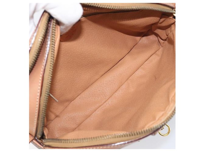 Céline Borsa a tracolla CELINE Macadam PVC Pelle Marrone Oro Auth 197617A D'oro - vista 18