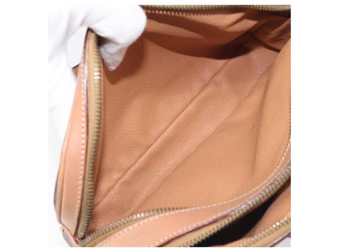 Céline Borsa a tracolla CELINE Macadam PVC Pelle Marrone Oro Auth 197617A D'oro - vista 23
