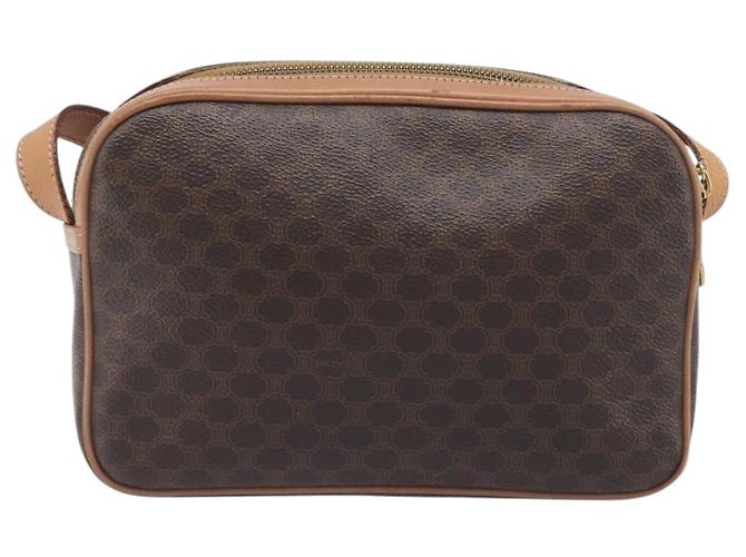 Céline Borsa a tracolla CELINE Macadam PVC Pelle Marrone Oro Auth 197617A D'oro - vista 3