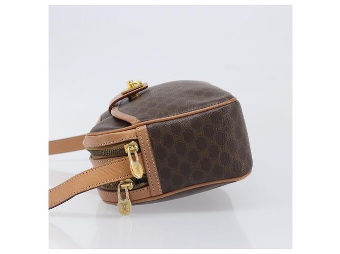 Céline Borsa a tracolla CELINE Macadam PVC Pelle Marrone Oro Auth 197617A D'oro - vista 5
