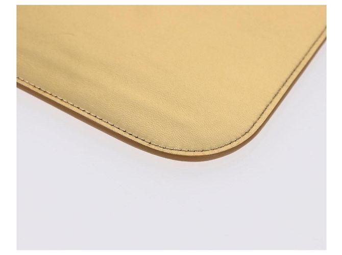 SAINT LAURENT iPad Case Leather Gold Auth 197169M Golden - view 11