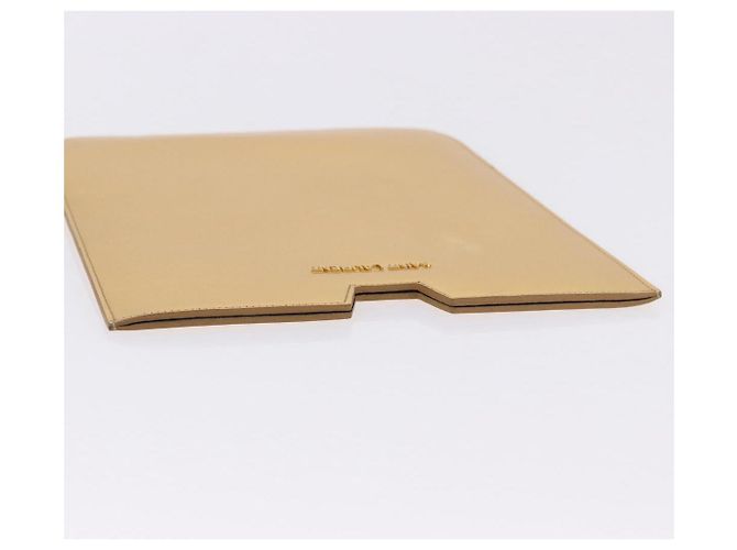 SAINT LAURENT iPad Case Leather Gold Auth 197169M Golden - view 6
