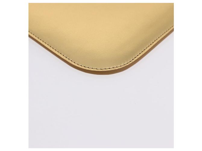 SAINT LAURENT iPad Case Leather Gold Auth 197169M Golden - view 8