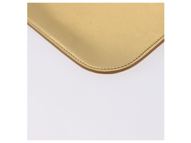 SAINT LAURENT iPad Case Leather Gold Auth 197169M Golden - view 9