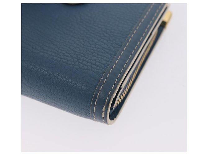 LOUIS VUITTON Suhari Compact Zip Wallet Leather Blue M91829 LV Auth 200260V Blau - Ansicht 14