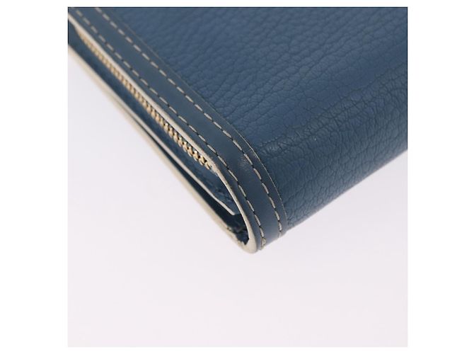 LOUIS VUITTON Suhari Compact Zip Wallet Leather Blue M91829 LV Auth 200260V Blau - Ansicht 15