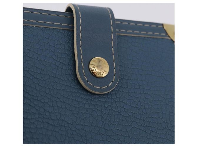 LOUIS VUITTON Suhari Compact Zip Wallet Leather Blue M91829 LV Auth 200260V Blau - Ansicht 17