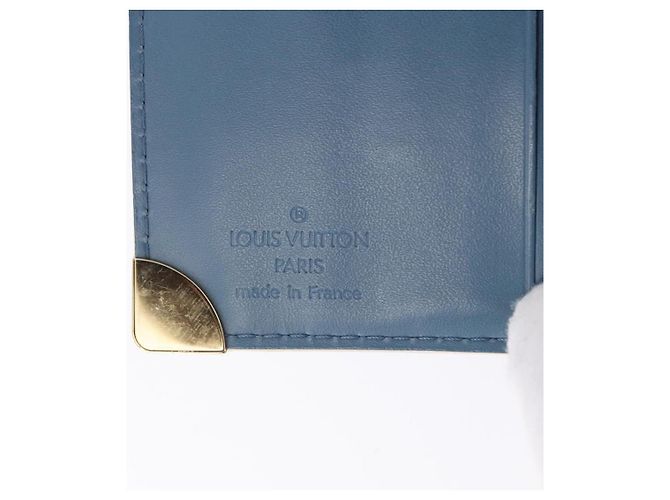 LOUIS VUITTON Suhari Compact Zip Wallet Leather Blue M91829 LV Auth 200260V Blau - Ansicht 18