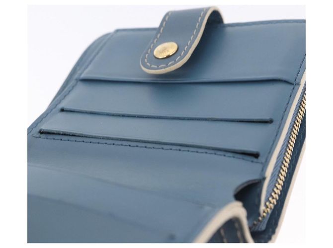 LOUIS VUITTON Suhari Compact Zip Wallet Leather Blue M91829 LV Auth 200260V Blau - Ansicht 21