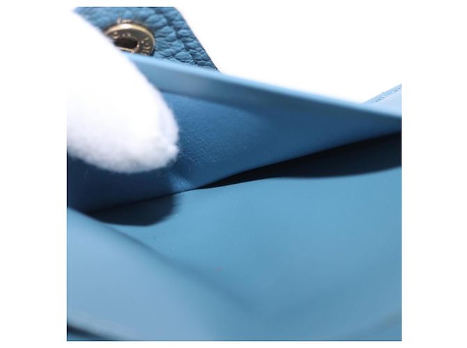 LOUIS VUITTON Suhari Compact Zip Wallet Leather Blue M91829 LV Auth 200260V Blau - Ansicht 22