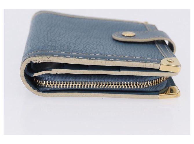 LOUIS VUITTON Suhari Compact Zip Wallet Leather Blue M91829 LV Auth 200260V Blau - Ansicht 3