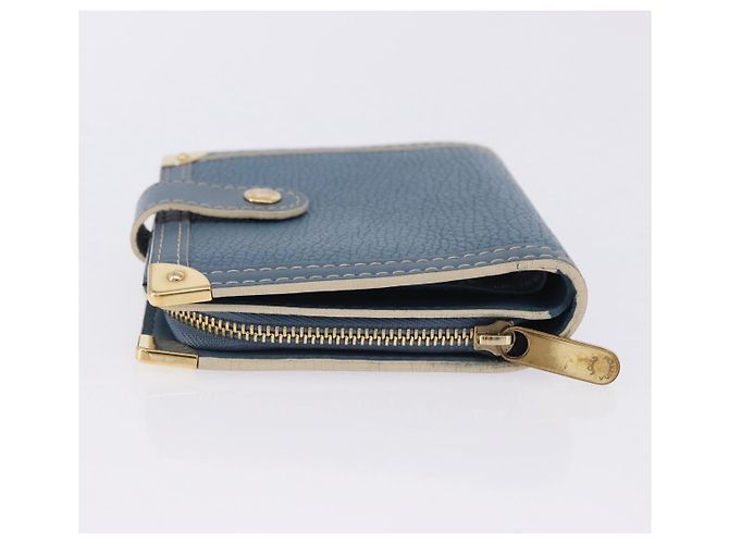 LOUIS VUITTON Suhari Compact Zip Wallet Leather Blue M91829 LV Auth 200260V Blau - Ansicht 4