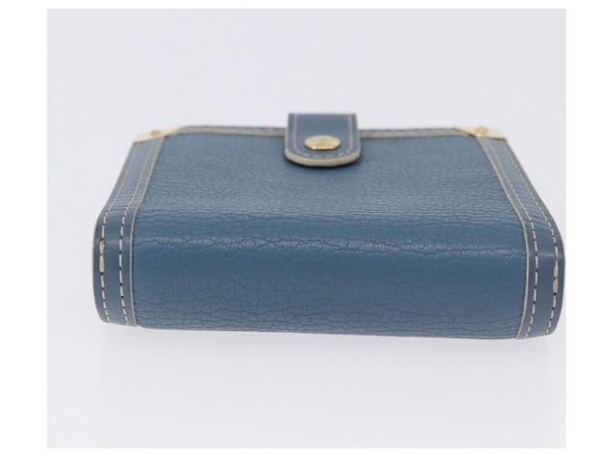 LOUIS VUITTON Suhari Compact Zip Wallet Leather Blue M91829 LV Auth 200260V Blau - Ansicht 6