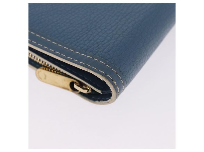LOUIS VUITTON Suhari Compact Zip Wallet Leather Blue M91829 LV Auth 200260V Blau - Ansicht 7