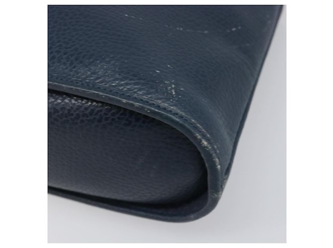Borsa a mano Christian Dior in pelle blu navy e oro Auth ep15745 - vista 10