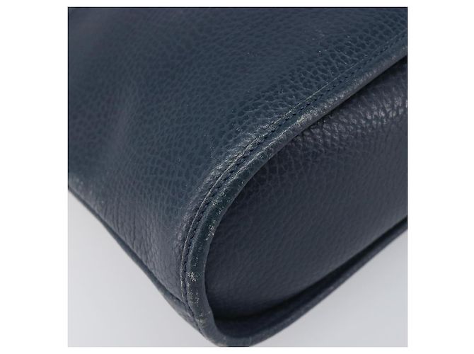 Borsa a mano Christian Dior in pelle blu navy e oro Auth ep15745 - vista 11
