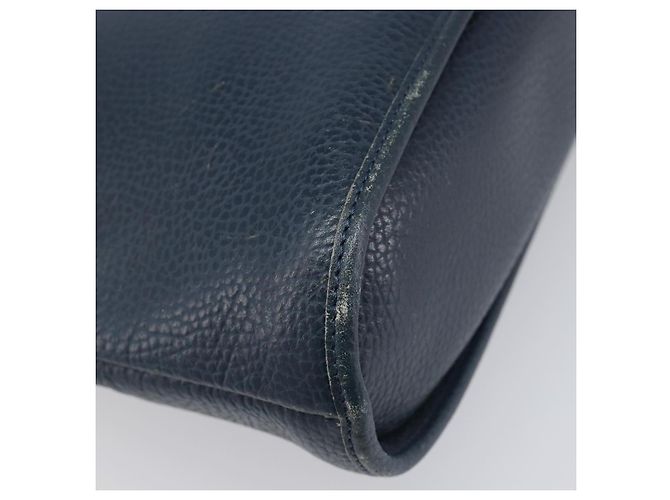Borsa a mano Christian Dior in pelle blu navy e oro Auth ep15745 - vista 13