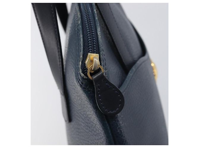 Borsa a mano Christian Dior in pelle blu navy e oro Auth ep15745 - vista 15