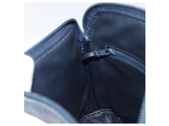 Borsa a mano Christian Dior in pelle blu navy e oro Auth ep15745 - vista 19