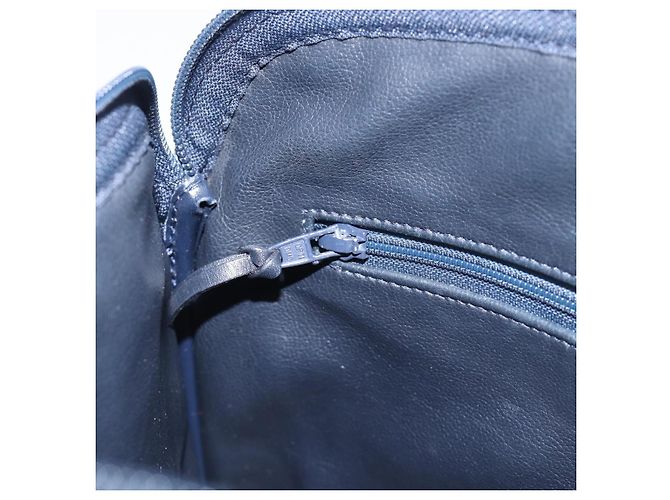 Borsa a mano Christian Dior in pelle blu navy e oro Auth ep15745 - vista 20