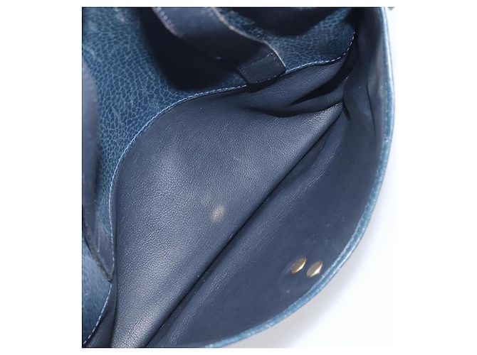 Borsa a mano Christian Dior in pelle blu navy e oro Auth ep15745 - vista 22