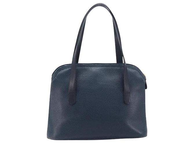 Borsa a mano Christian Dior in pelle blu navy e oro Auth ep15745 - vista 3