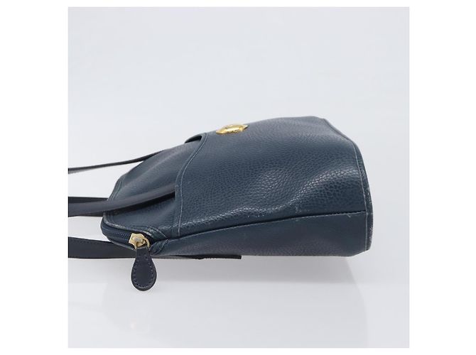 Borsa a mano Christian Dior in pelle blu navy e oro Auth ep15745 - vista 5